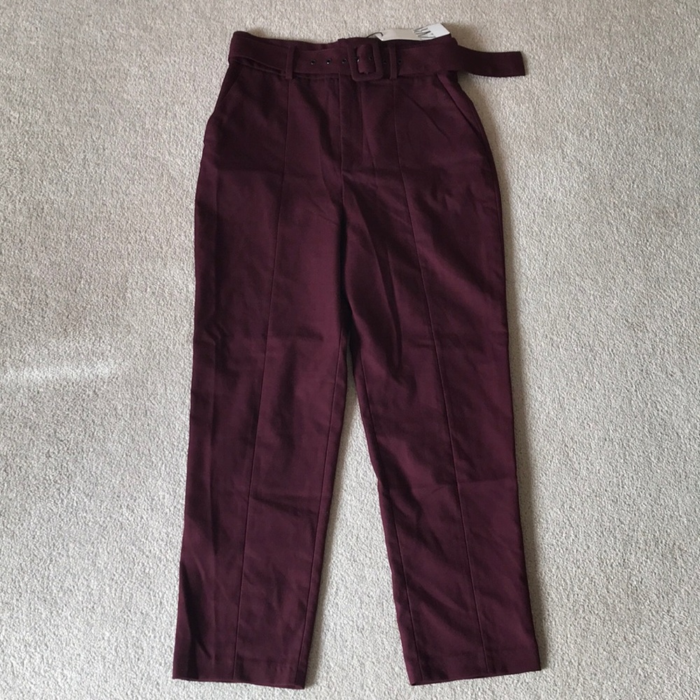 Zara high waisted belt pants